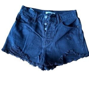 PacSun Black Jean Shorts Vintage High-Waisted Frayed Hem - Size 24